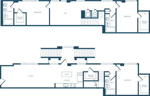 Floor plan for 3 beds, 3 baths, 2244 sqft